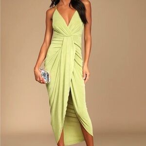 Lulu's Lime Green Midi Dress